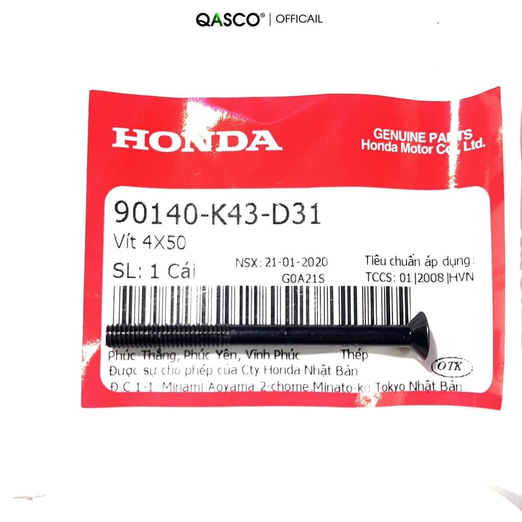 Vít HONDA nhiều dòng xe 4x50  QA(90140K43D31) _( 1377)