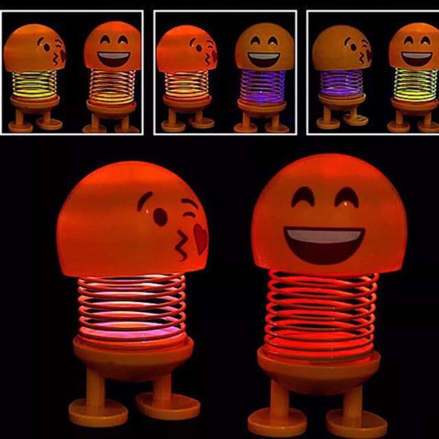Thú Nhún Emoji có đèn led con lắc lò xo vui nhộn, sticker mặt biểu cảm Hot trend 2019 (chọn mẫu hoặc giao ngẫu nhiên)
