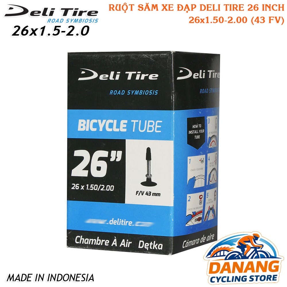 Ruột (Săm) Xe Đạp Deli Tire 26x1.5-2.0 43mm Van Pháp - Van Xe Đạp