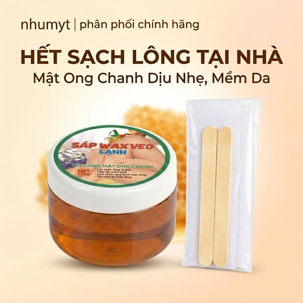 ( Hũ 175gr ) Wax Lông Veo Ngân Bình Kèm Giấy Và Que Wax , triệt lông nách tay chân vĩnh viễn không đau