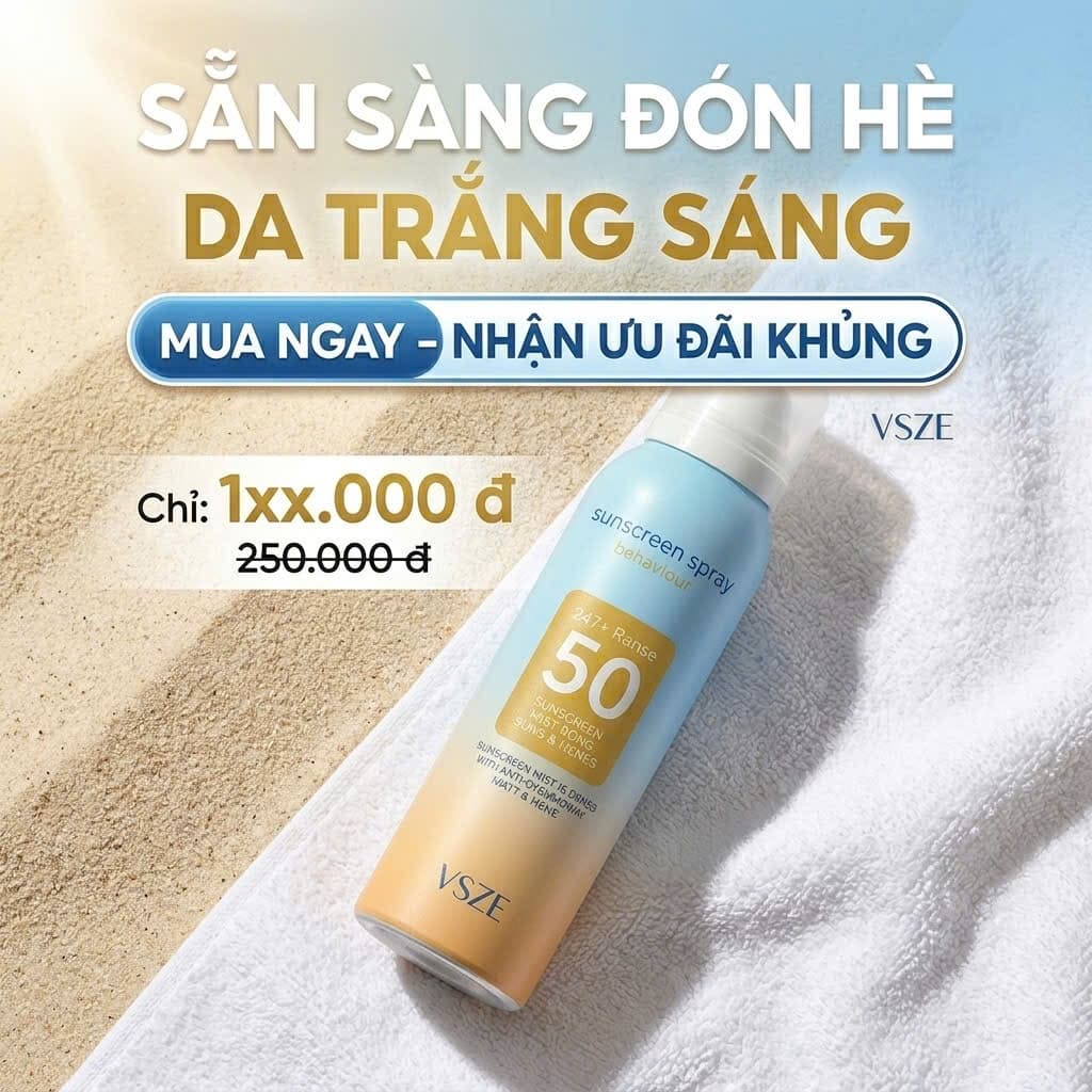 Xịt chống nắng trắng da nâng tone kiềm dầu SPF 50++ kem chống nắng ngừa lão hoá dưỡng da mặt Maigoole