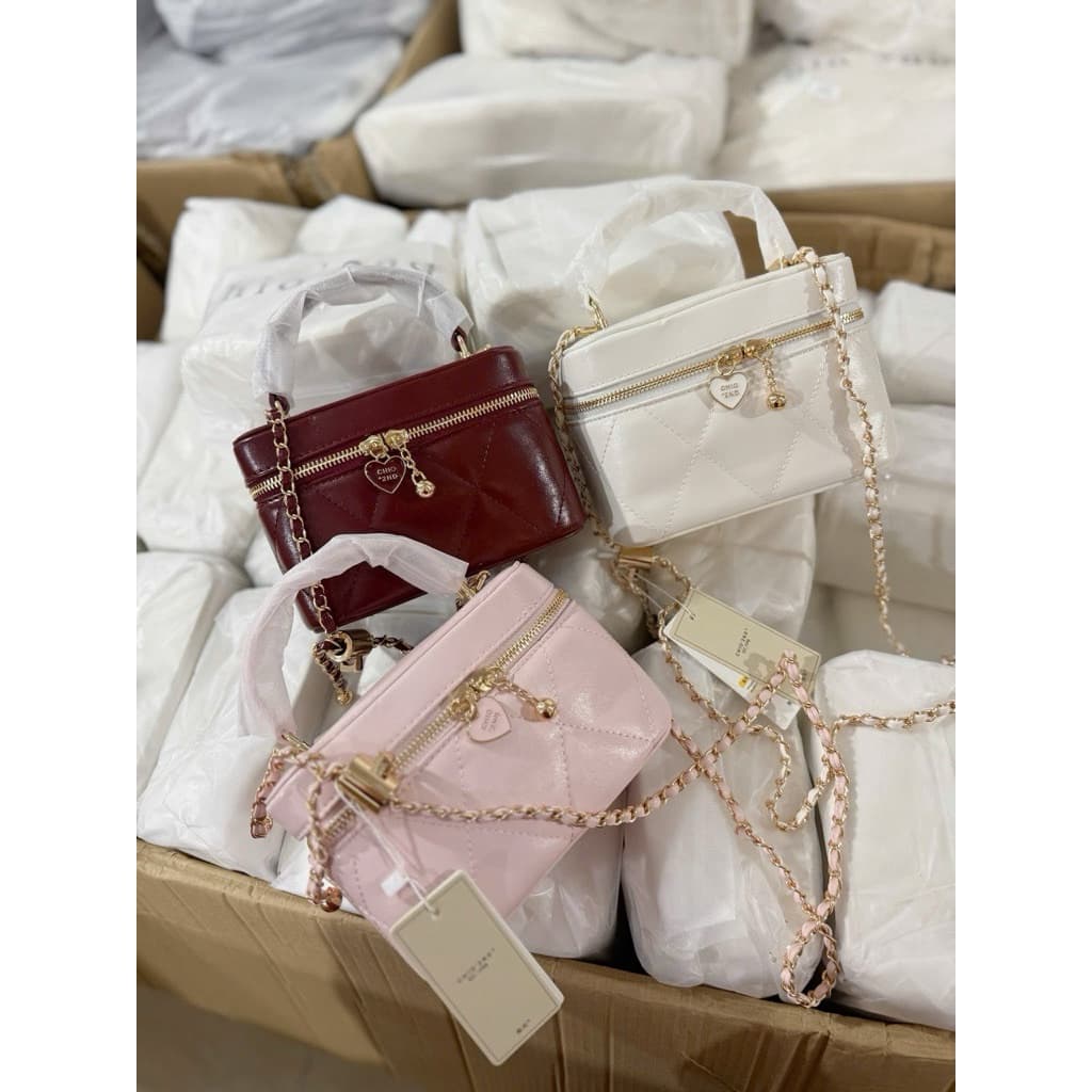 ♦️ SẴN HÀNG♦️Túi Chữ Chioooo size mini 17cm Cốp Vuông charm tim