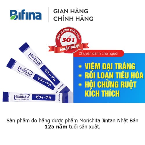 3 gói men vi sinh Bifina R Nhật Bản-Viêm đại tràng rối loạn tiêu hóa hội chứng ruột kích thích - Bán chạy số 1 Nhật Bản