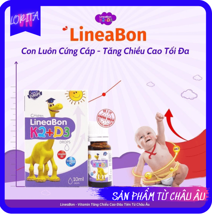 [CHÍNH HÃNG] LINEABON K2D3 – Hỗ trợ tăng chiều cao hết còi xương - Sản phẩm CHÍNH HÃNG nổi tiếng tại Châu Âu