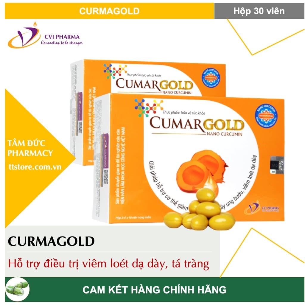 [HCM]CUMARGOLD [Hộp 30 viên] - Viên uống giảm đau dạ dày [Cumagold curmagold]