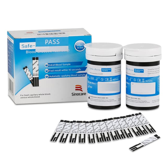 Combo 50 Que thử đường huyết và 50 Kim lấy máu thử đường huyếttiểu đường Sinocare Safe Accu chính hãng đảm bảo an toàn chính xác sử dụng cho máy thử đường huyết - Gutyhome