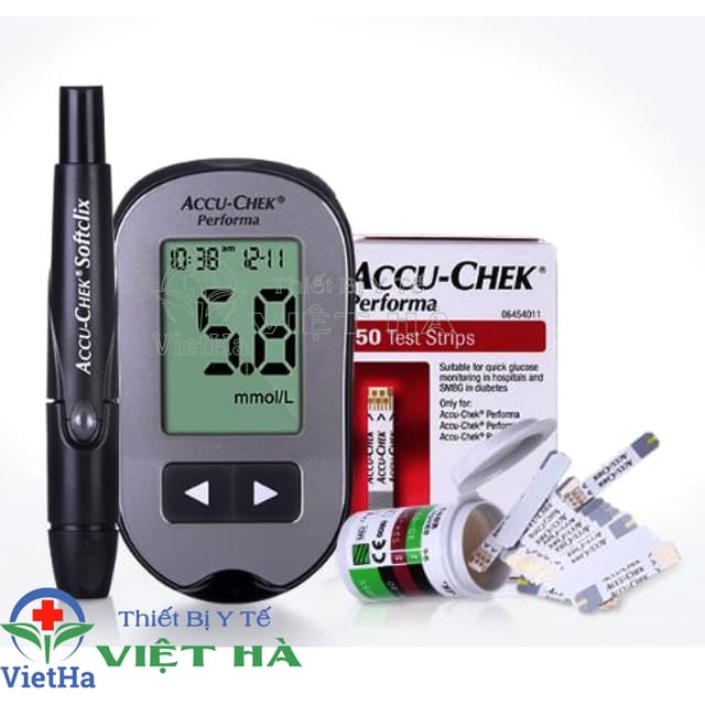 Máy Đo Đường Huyết Accu check Performa xách tay -Tặng Hộp Que Thử 10 Que