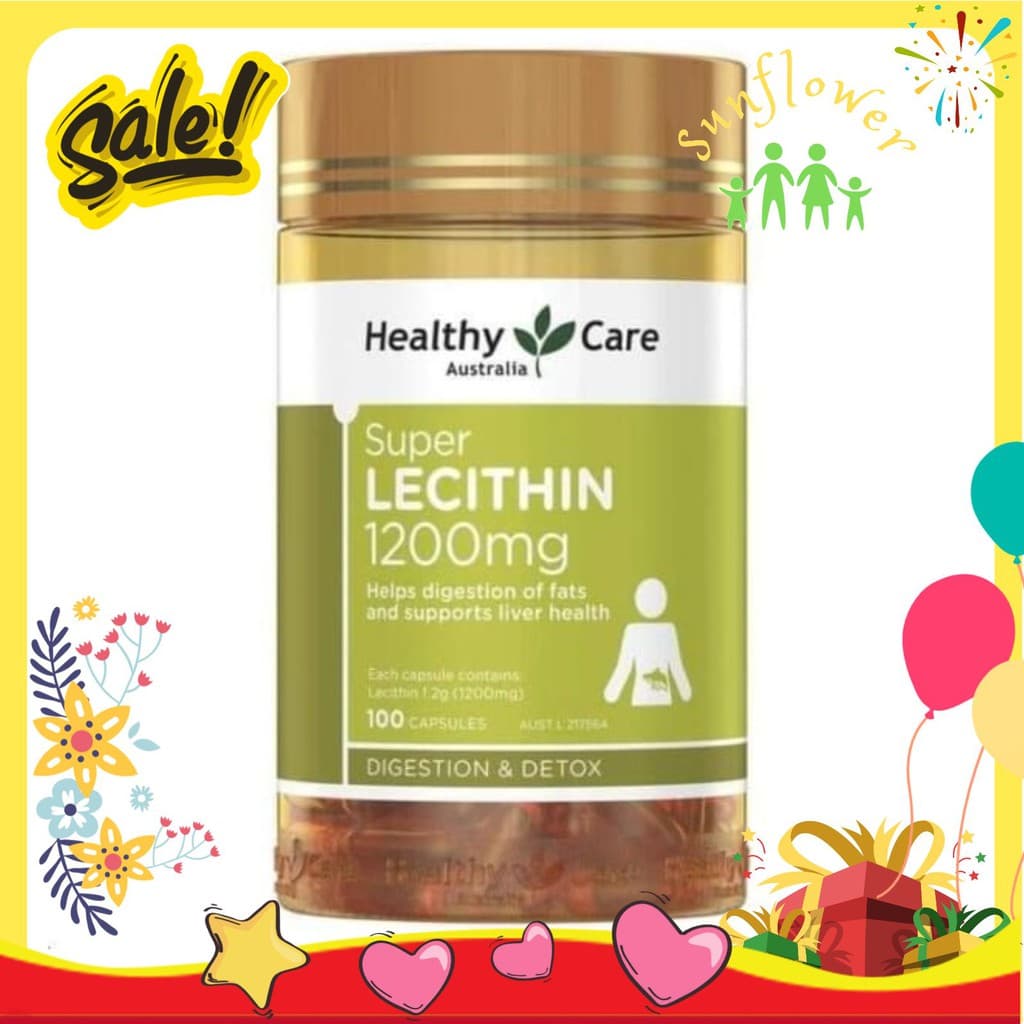 Mầm đậu nành Super Lecithin 1200mg 100 viên Healthy Care Úc - Shop Sunflower
